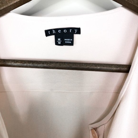 Theory Blush Pink Blouse with Zipper Detail - Picture 2 of 5